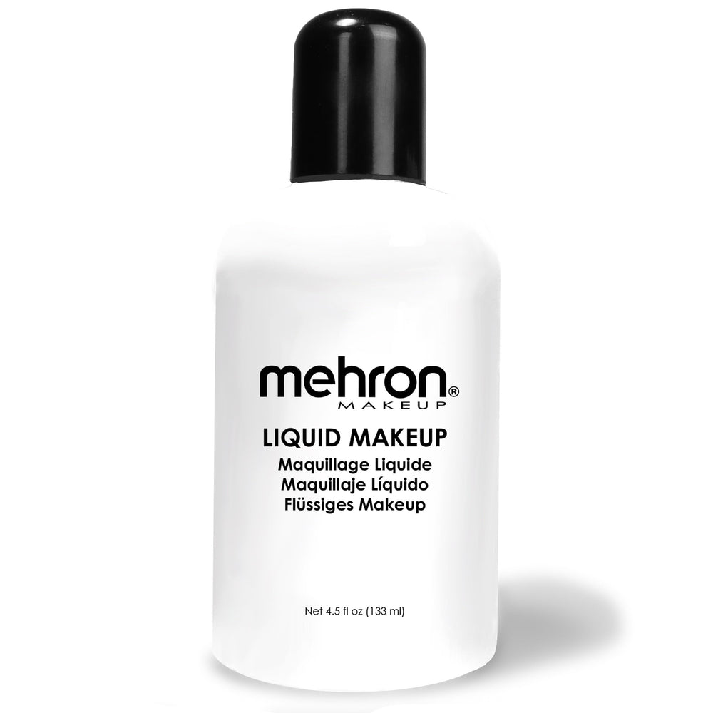 Mehron Liquid Makeup : bouteille blanche 133 ml prête pour application visage et corps.