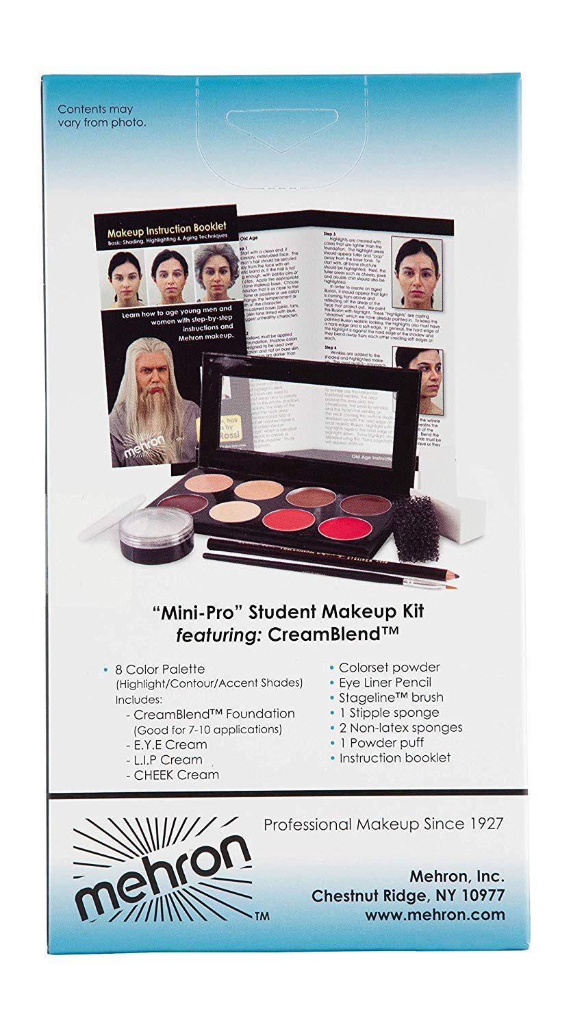 Mehron Mini-Pro: colorset poudre et crayon eyeliner, définition nette des yeux.