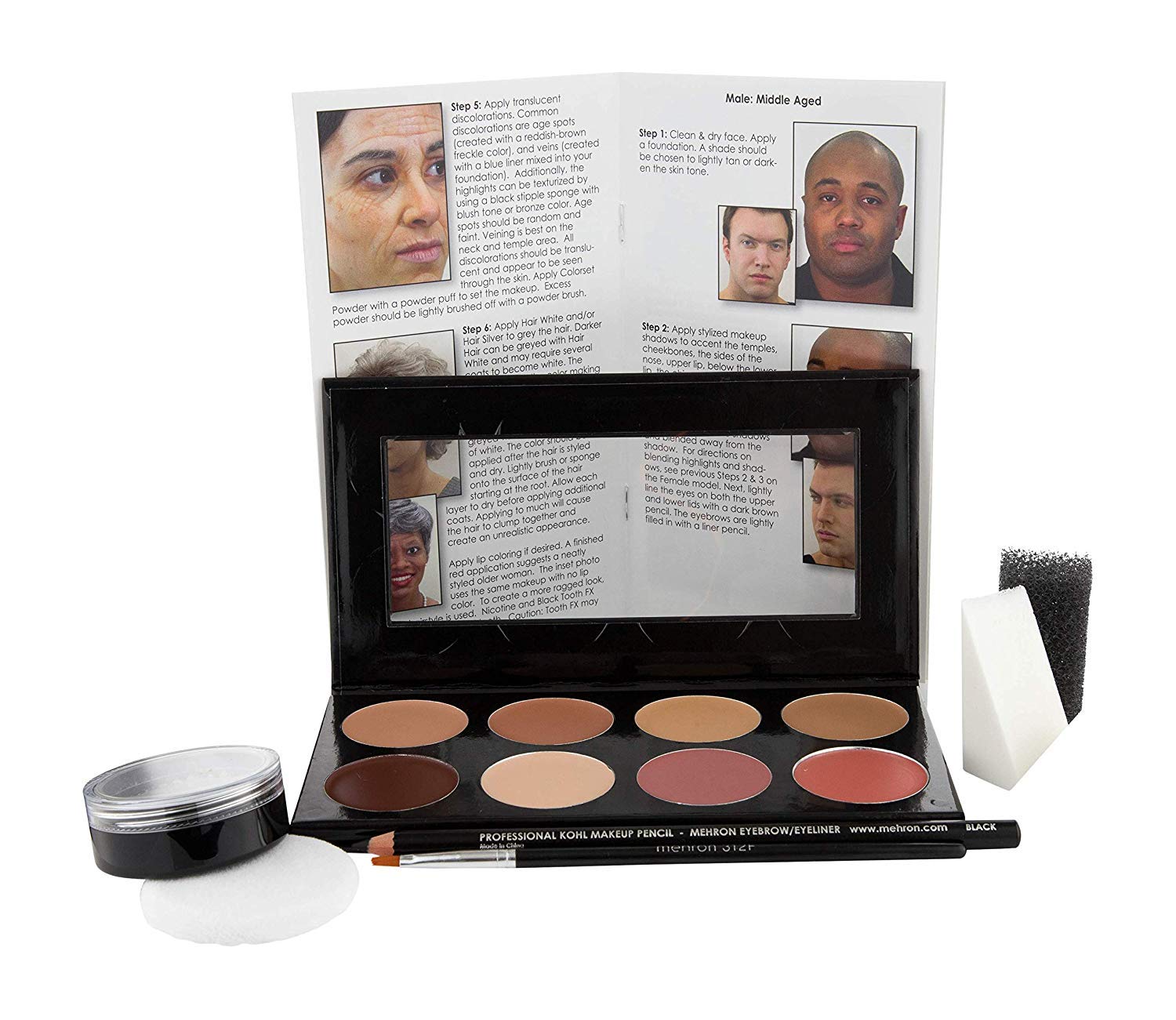 Mehron Mini-Pro: ensemble base-cremes et 4 teintes d'accent, ajustement précis du teint.