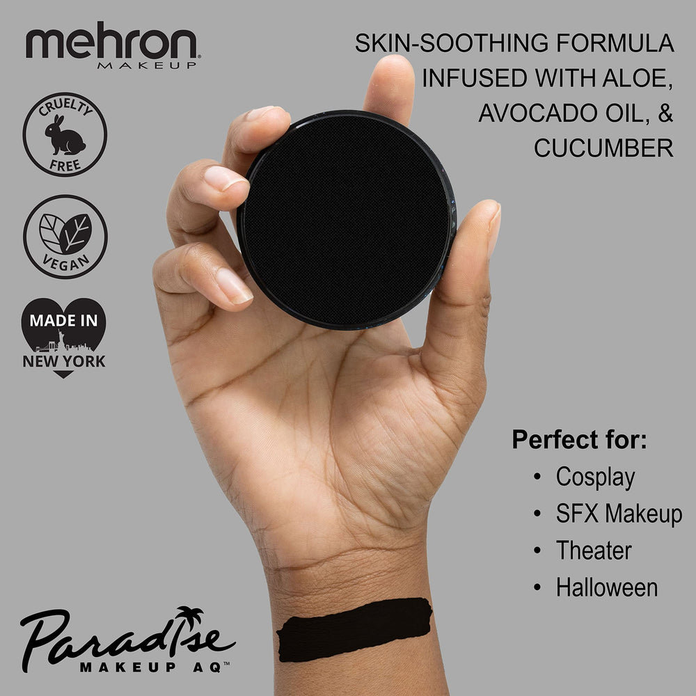 Mehron Paradise AQ Pro sur la peau pour des couleurs précises et homogènes.