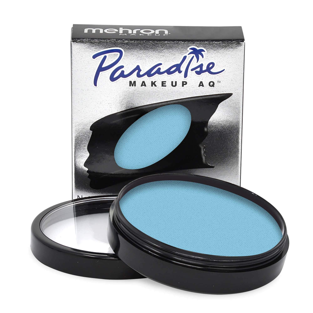 Mehron Paradise Makeup AQ Pro Size bleu clair sur la peau, idéal pour le maquillage de scène.