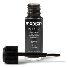 Mehron Tooth FX noir avec brosse-applicatrice pour une application précise sur les dents.