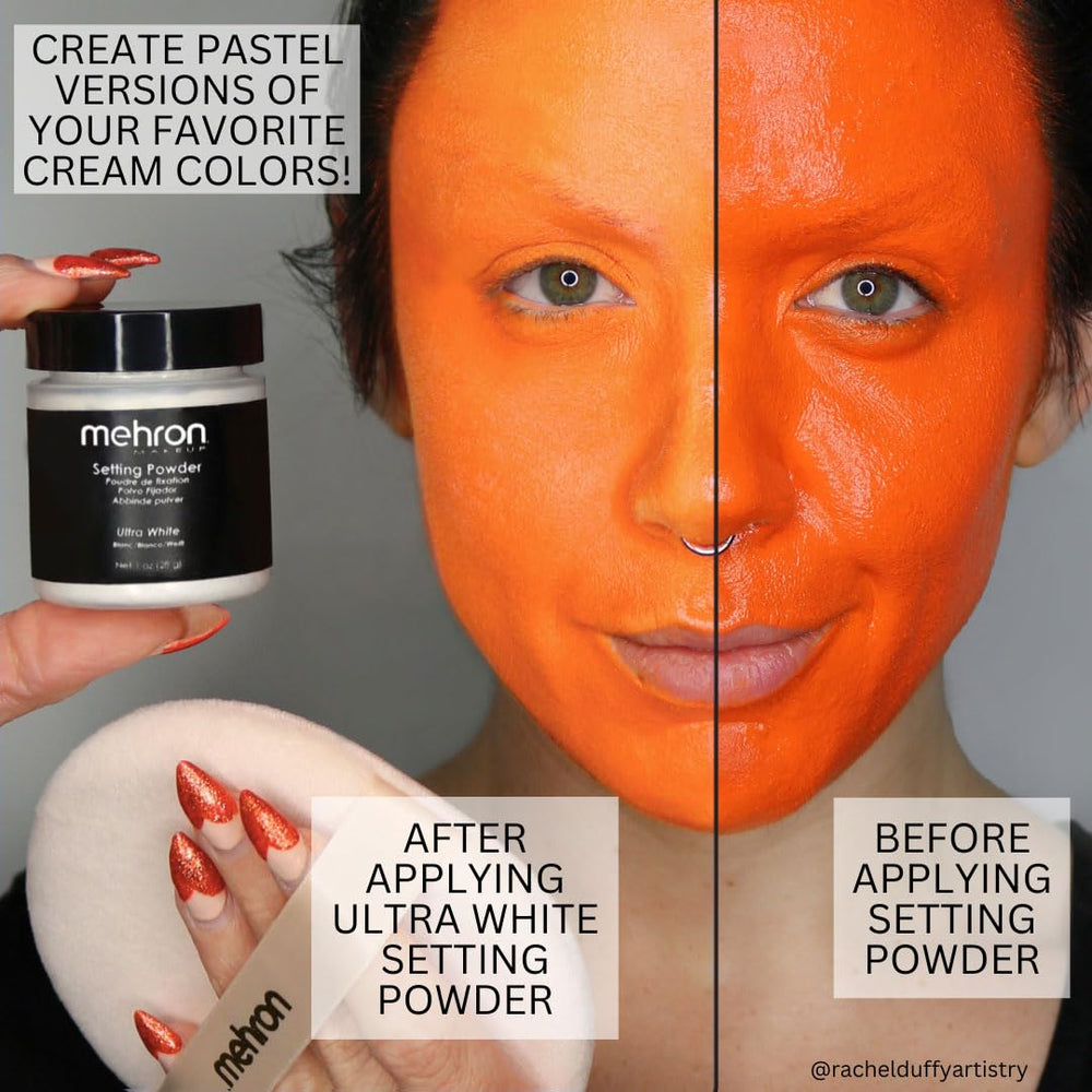 Mehron Poudre libre, texture finement poudrée pour maquillage durable sur scène.