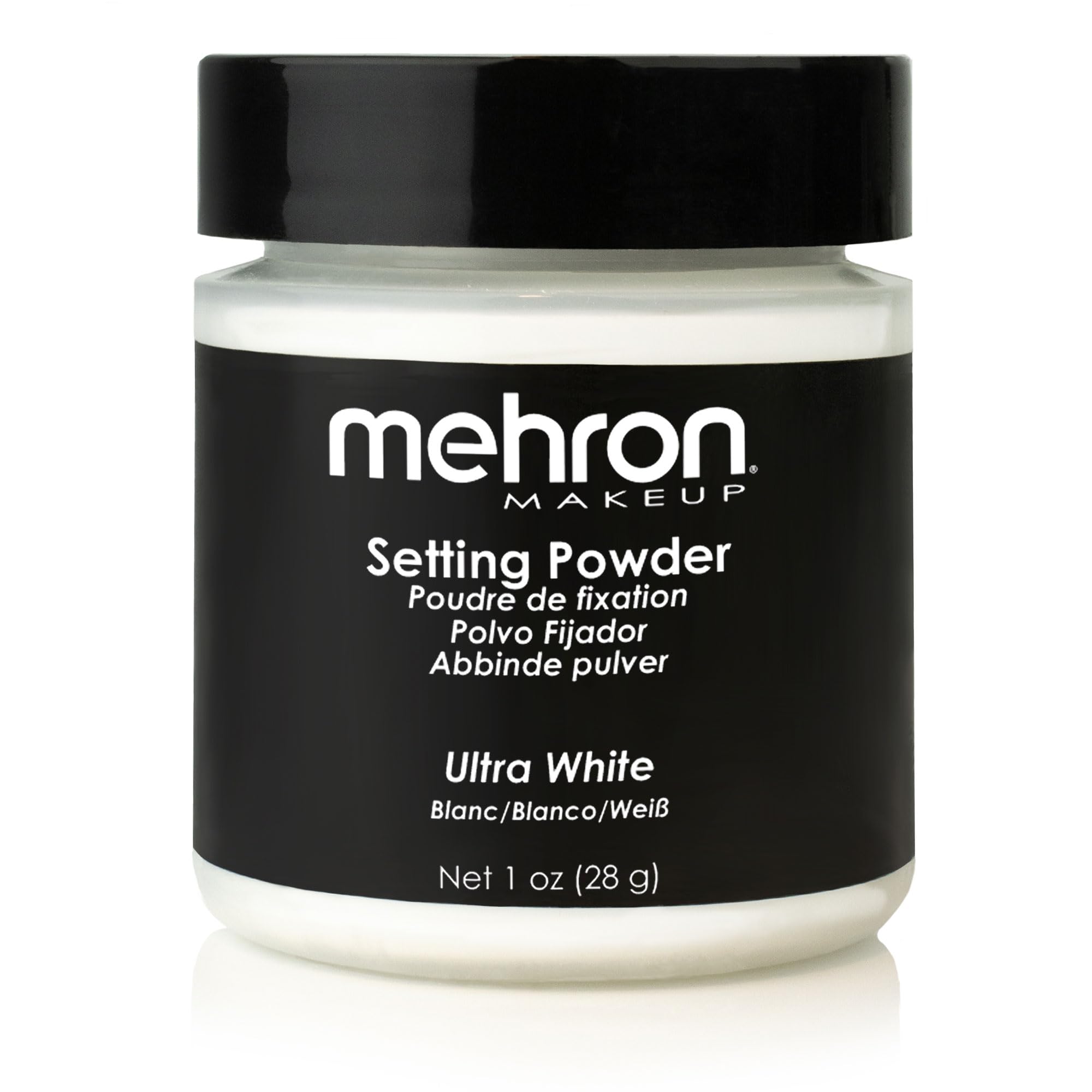 Mehron Poudre libre Ultra Blanc dans pot 28 g, fixation légère et longue tenue.