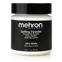 Mehron Poudre libre Ultra Blanc dans pot 28 g, fixation légère et longue tenue.