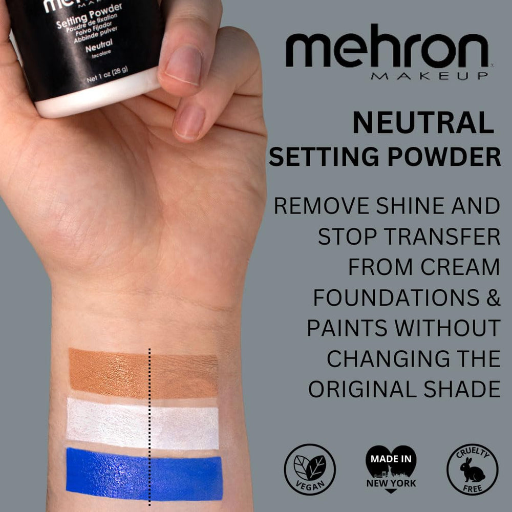 Utilisation avec Barrier Spray Mehron pour raviver la couleur et sceller le maquillage.