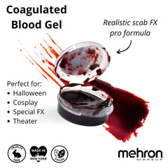 Mehron SANG COAGULÉ GEL : application sur blessure pour rendu crédible.