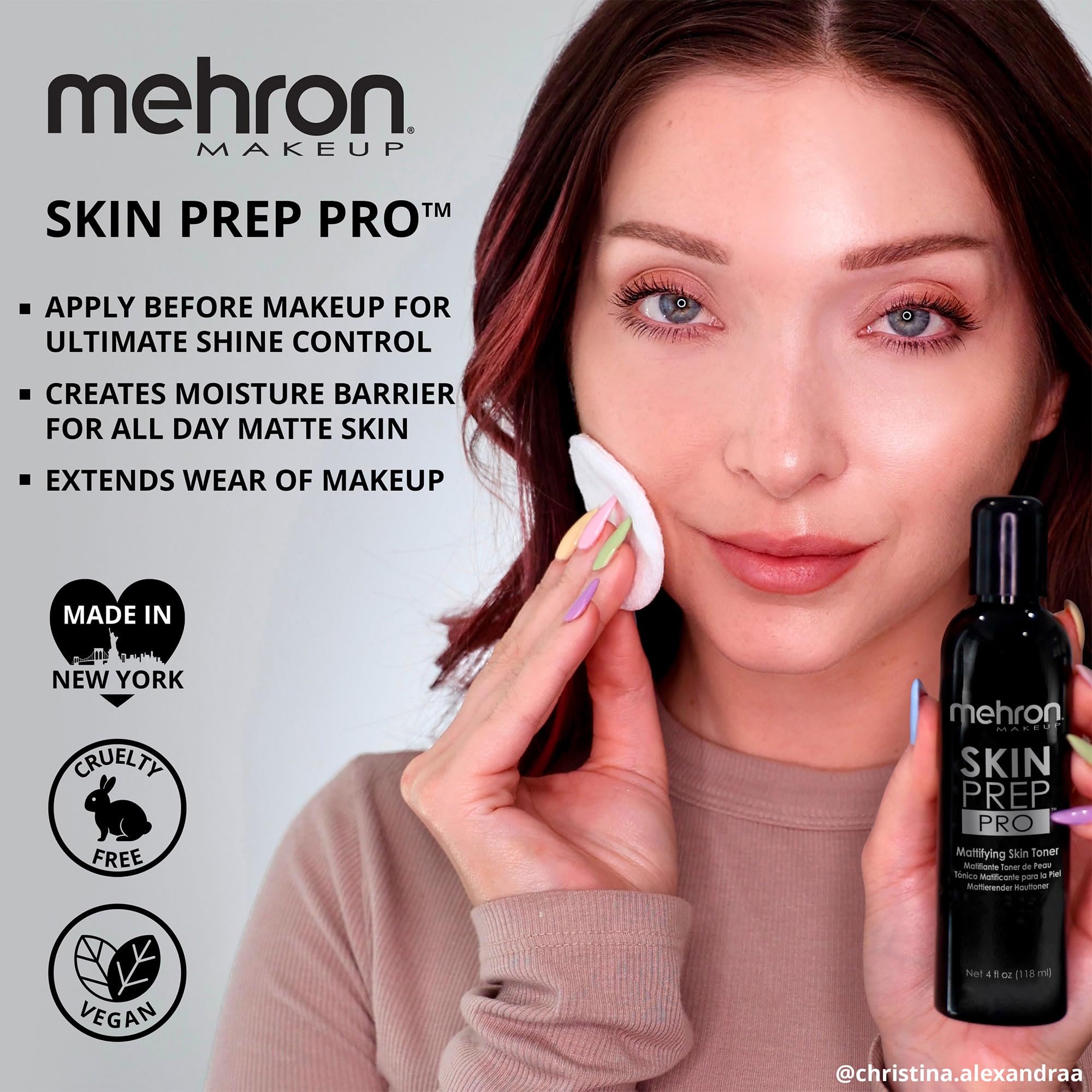 Application avant maquillage Mehron Skin Prep Pro pour une finition nette