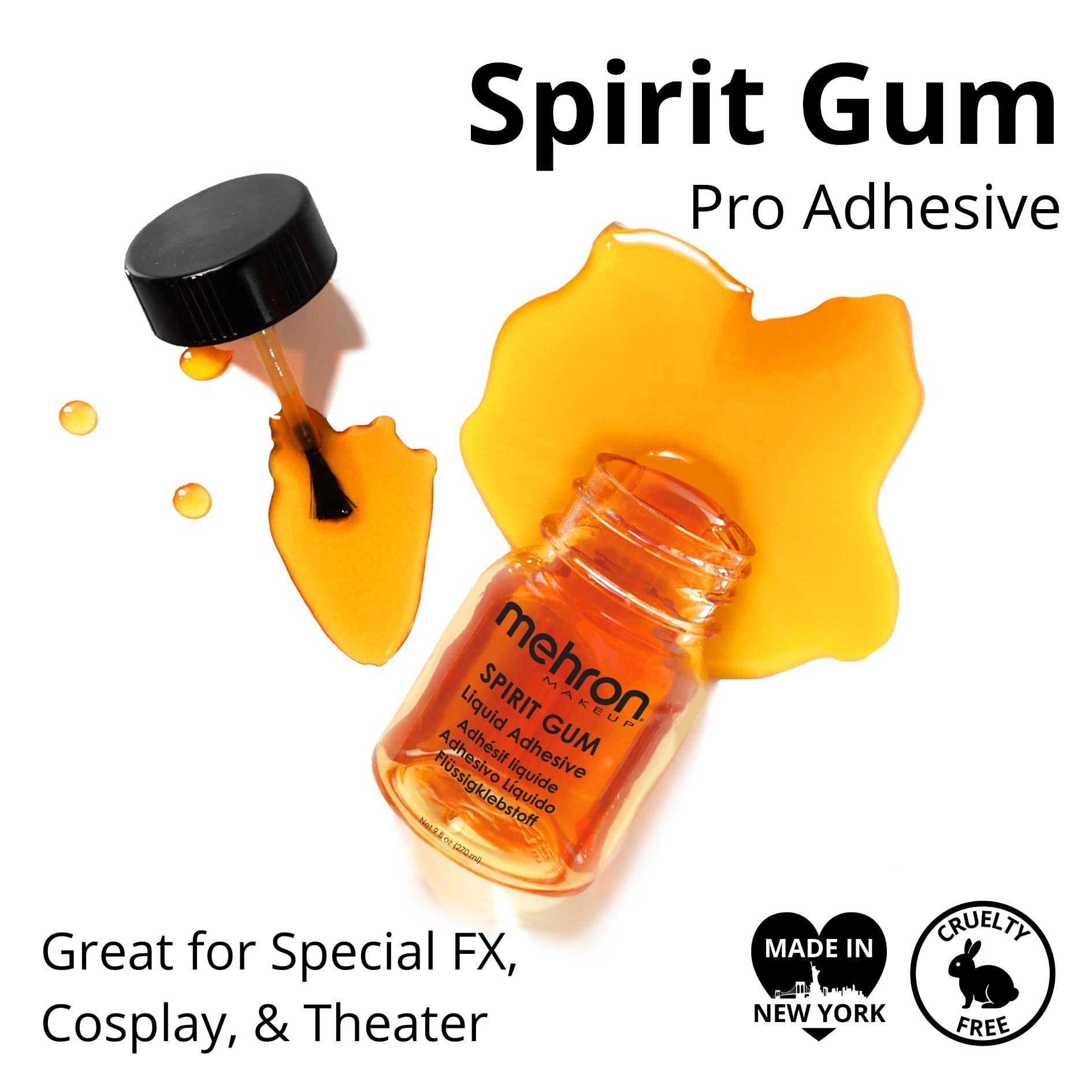 Mehron Spirit Gum, application sur prothèse faciale pour maintien discret