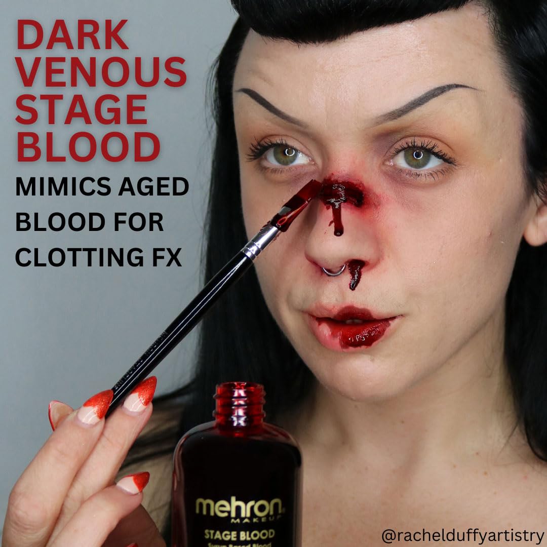 Mehron Stage Blood – couleur rouge naturelle pour un look réaliste.