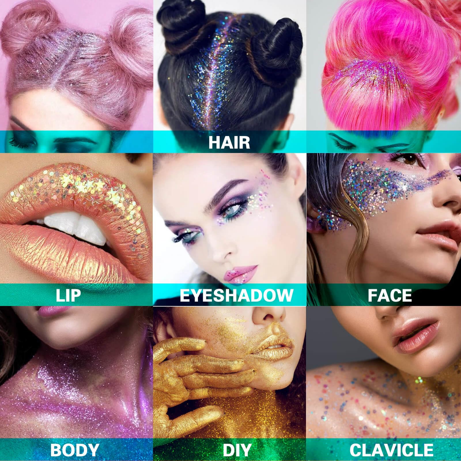 Meicoly accessoire rave, paillettes scintillantes pour fêtes.