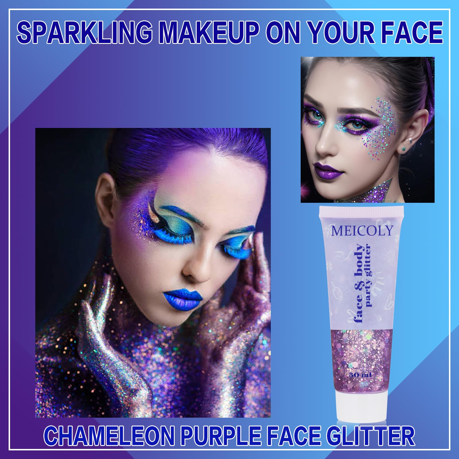 Effet changement de couleur au soleil sur le visage et le corps MEICOLY Caméléon.