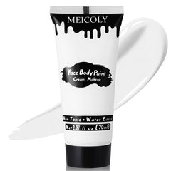 MEICOLY crème blanche sur visage et corps, tube prêt à l’emploi pour un look audacieux.