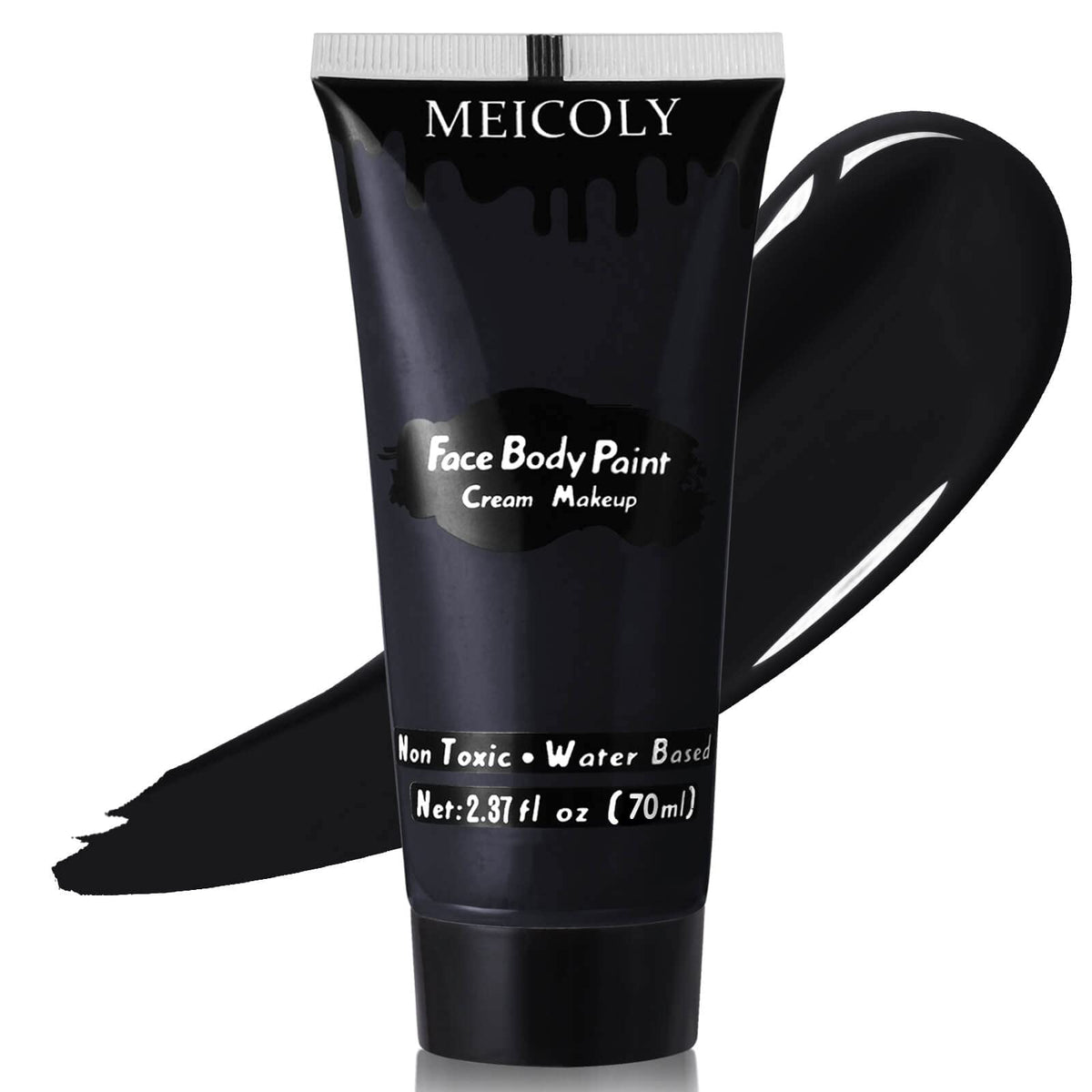 MEICOLY crème noire visage-corps, application fluide et couverture durable.