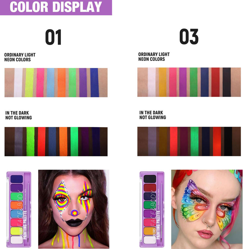 MEICOLY glow UV sur les yeux pour un look nocturne saisissant.