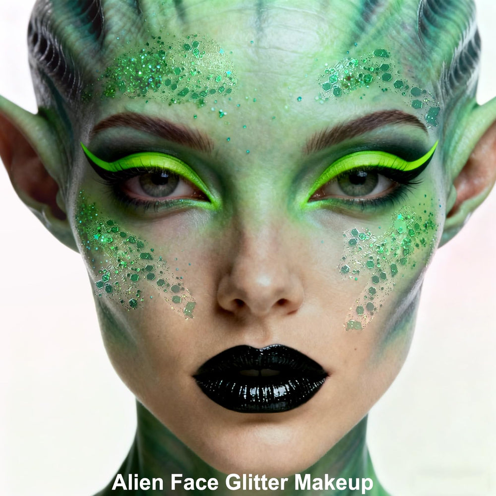 MEICOLY glitter lèvres vert: touches lumineuses pour lèvres festives.