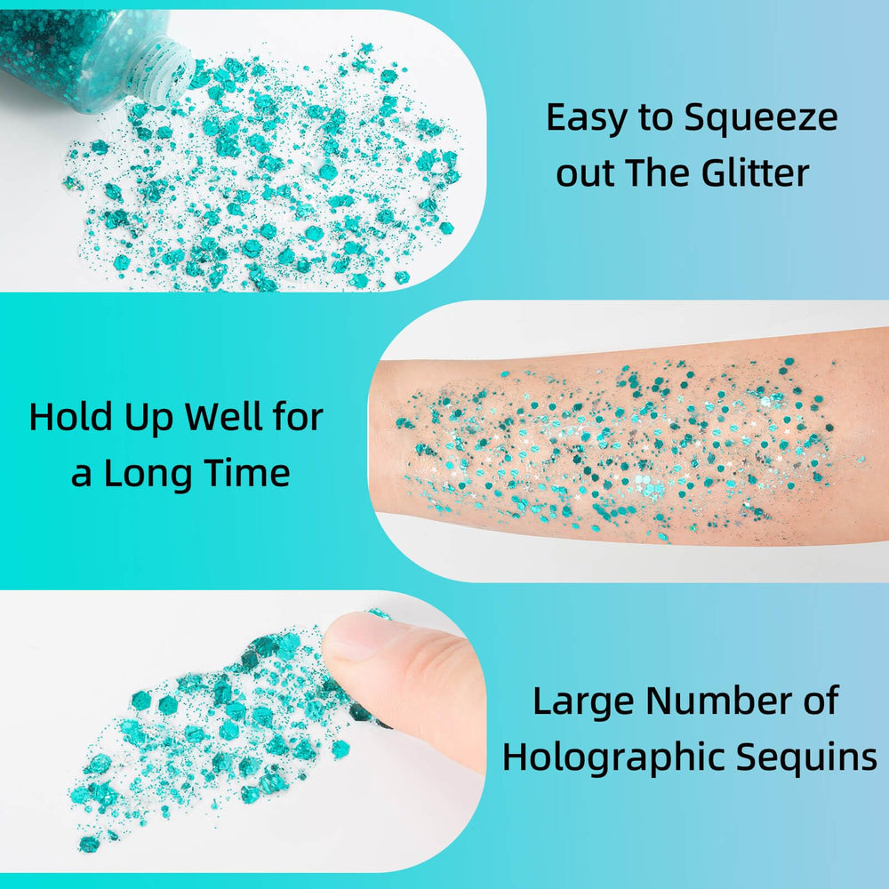 Meicoly application paillettes sur cheveux, look rapide et glamour.