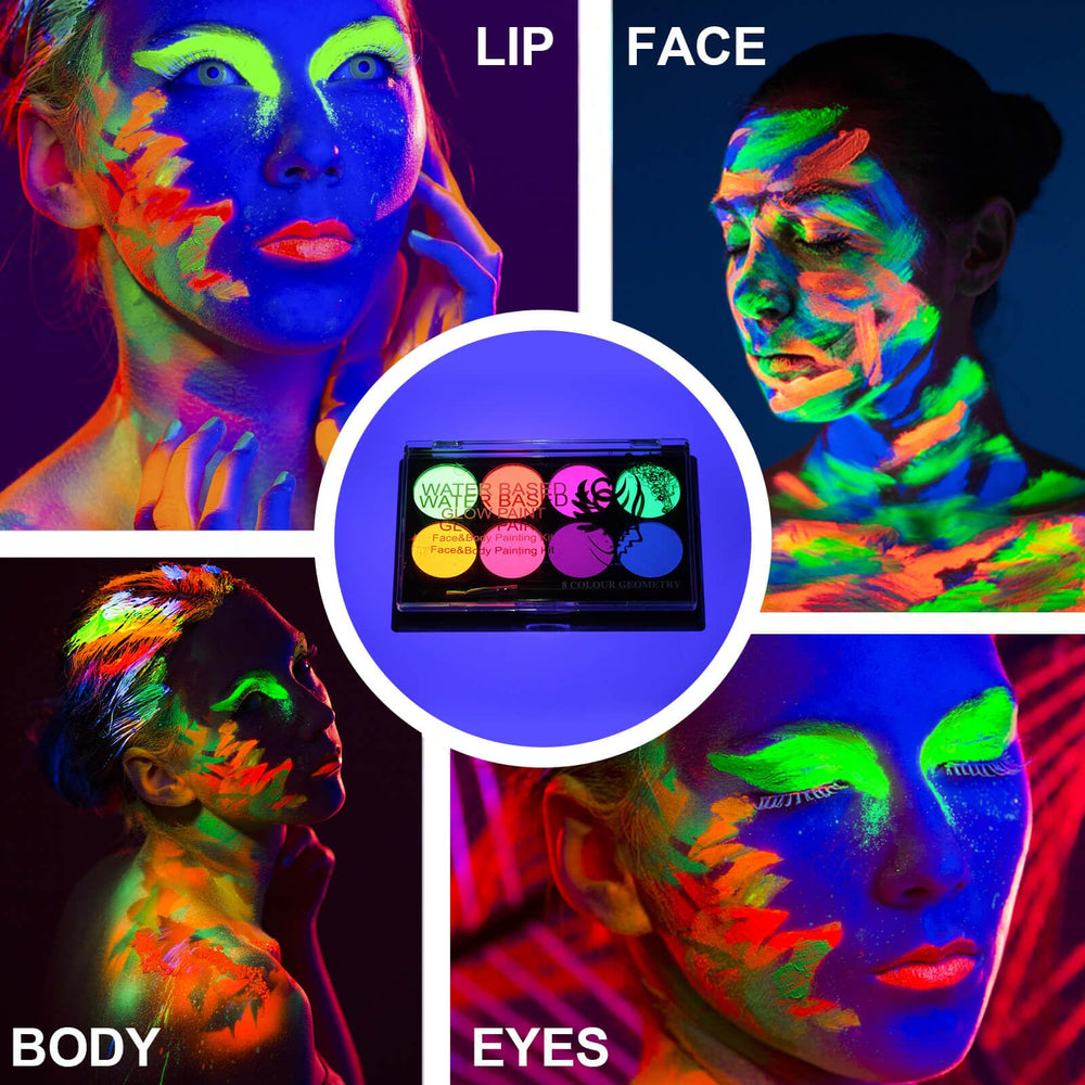 MEICOLY effet glow néon sous UV sur la peau