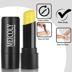 MEICOLY stylo jaune pour visage et corps, utilisation polyvalente.