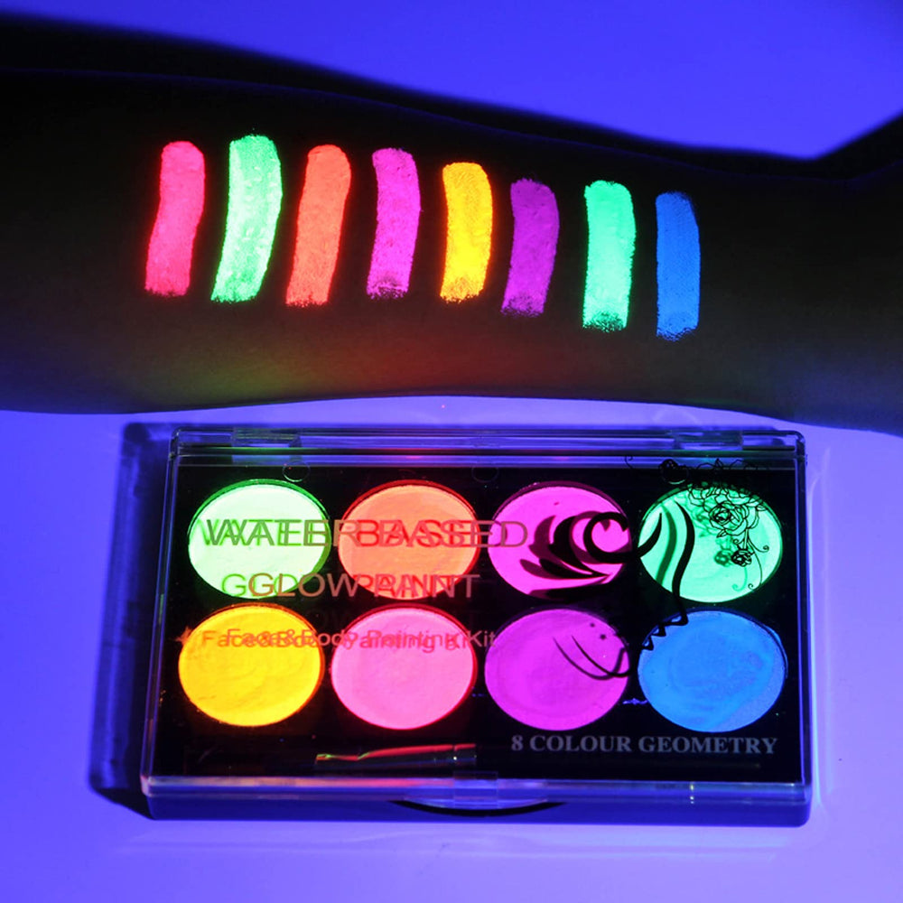 MEICOLY palette visage néon lumineuse pour maquillage sous UV
