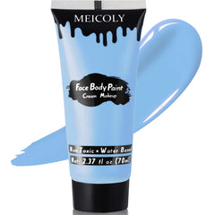 MEICOLY peinture visage et corps bleu clair en flacon, couleur vivante idéale pour le cosplay.