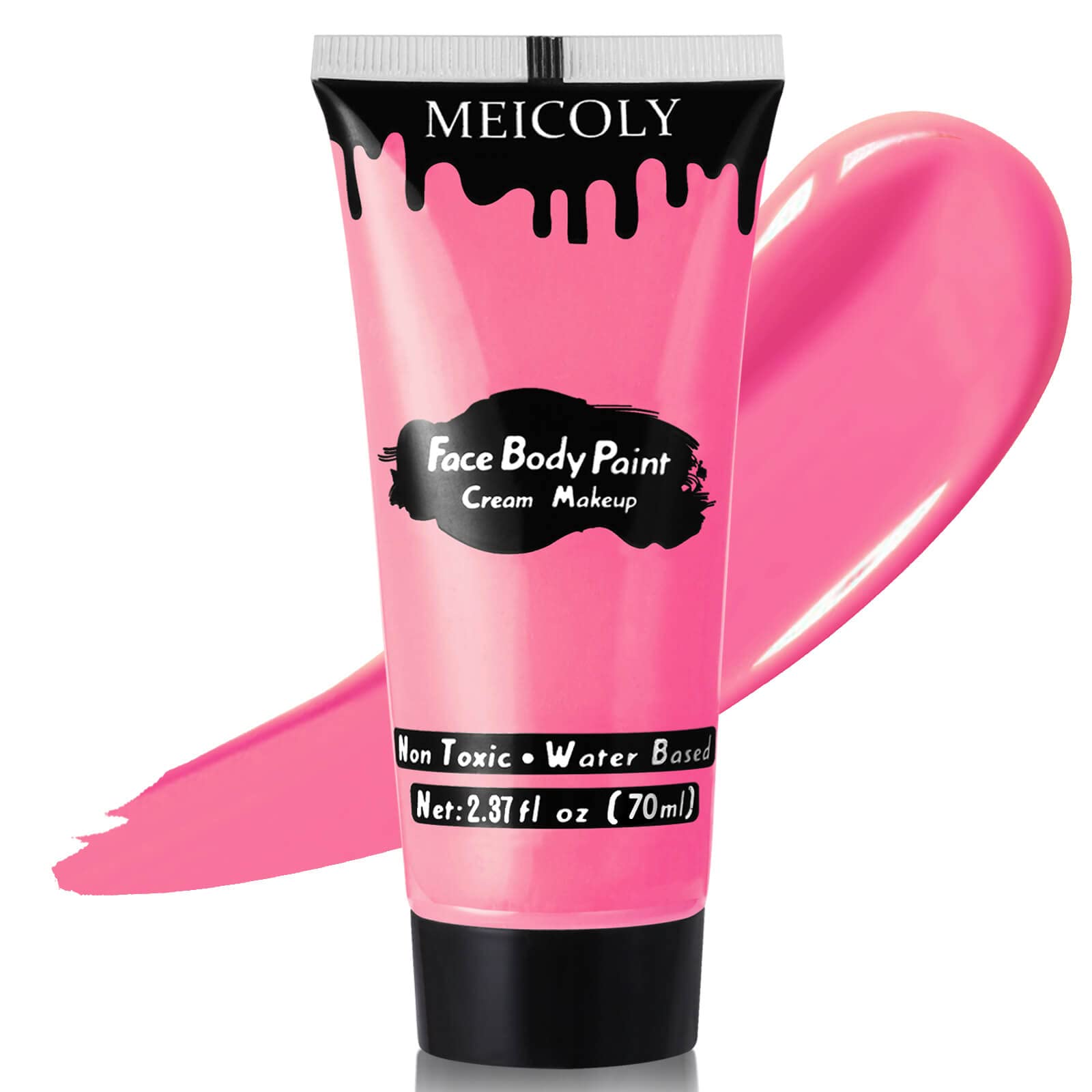 MEICOLY peinture-visage-corps rose en tube 70 g, haute pigmentation pour des looks marquants.