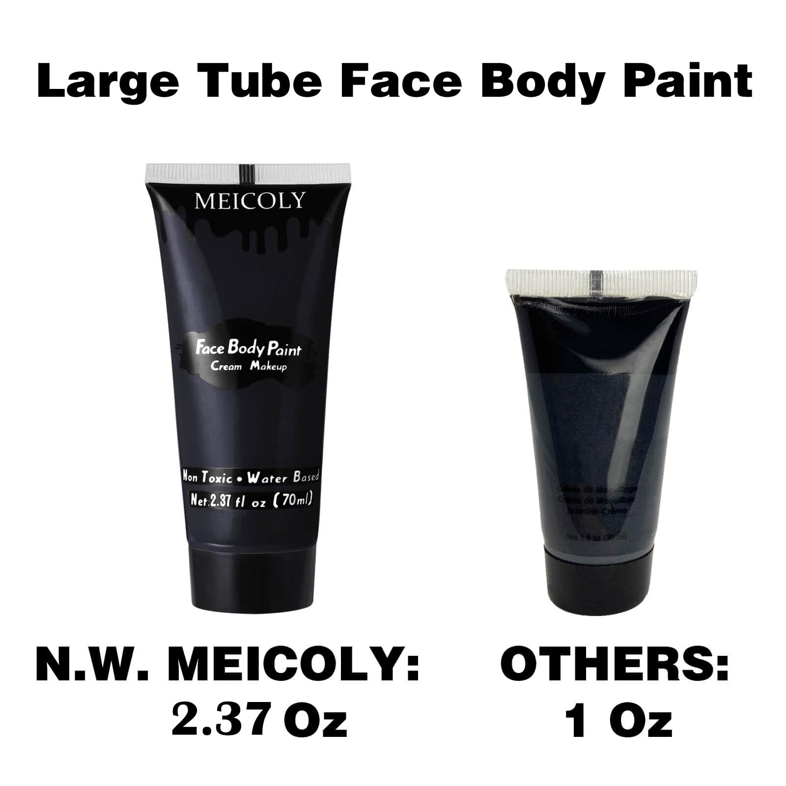 MEICOLY pigment noir maquillage effets spéciaux, teinte intense pour costumes Halloween.