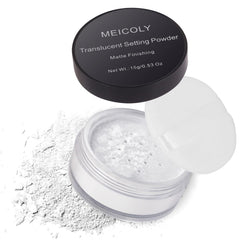 Poudre libre translucide MEICOLY ensemble pour un fini naturel et durable