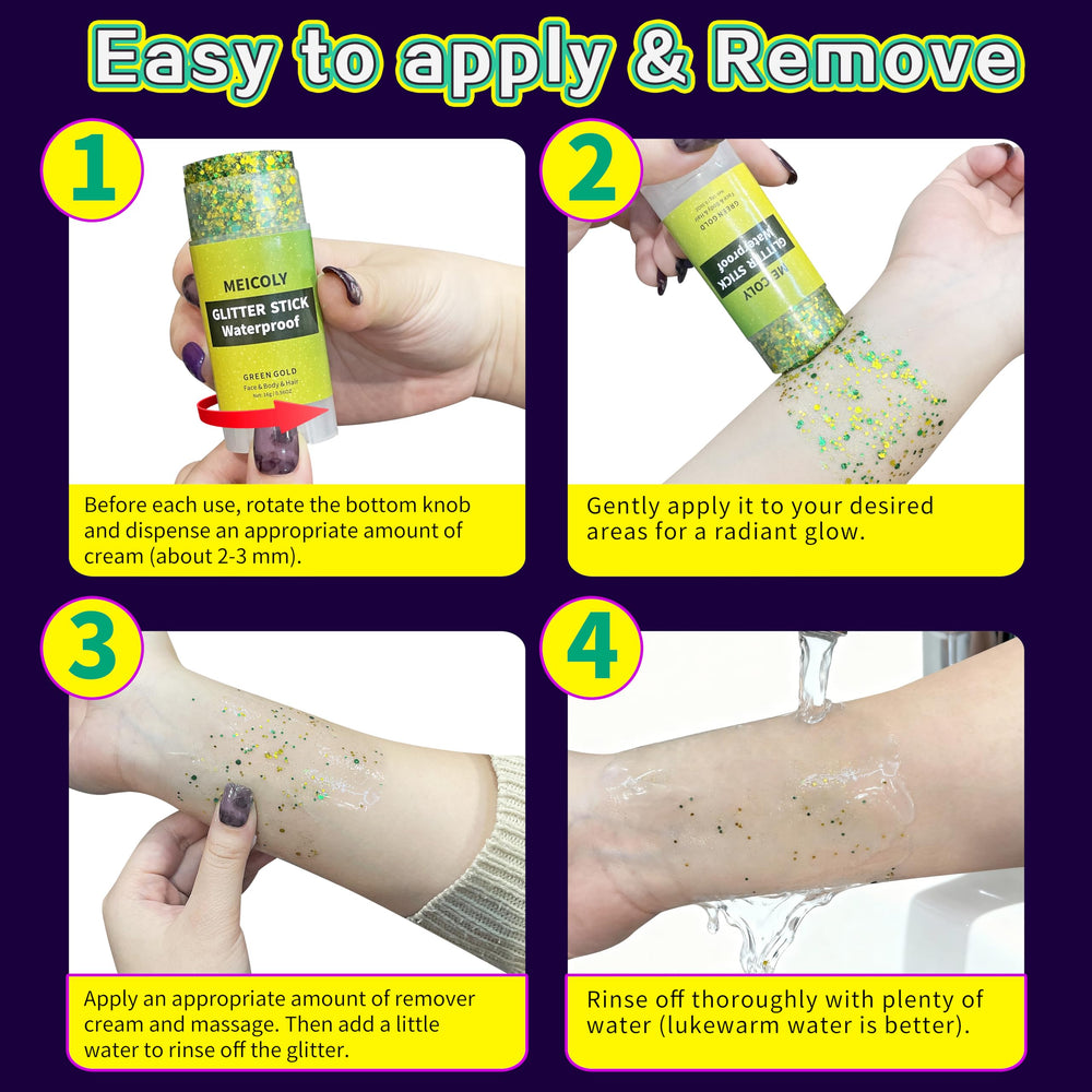 MEICOLY Glitter Etanche: résiste à la sueur pour concerts.