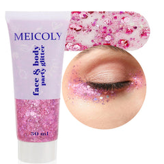 MEICOLY Valentine rose glitter visage et corps pour un effet holographique éclatant