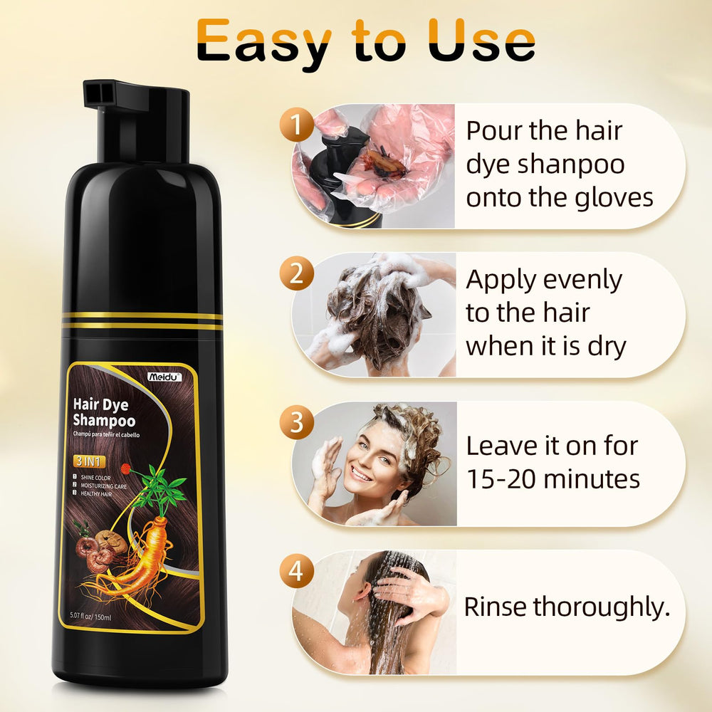 Texture creme du MEIDU colorant-cheveux brun-fonce, pour une application douce.