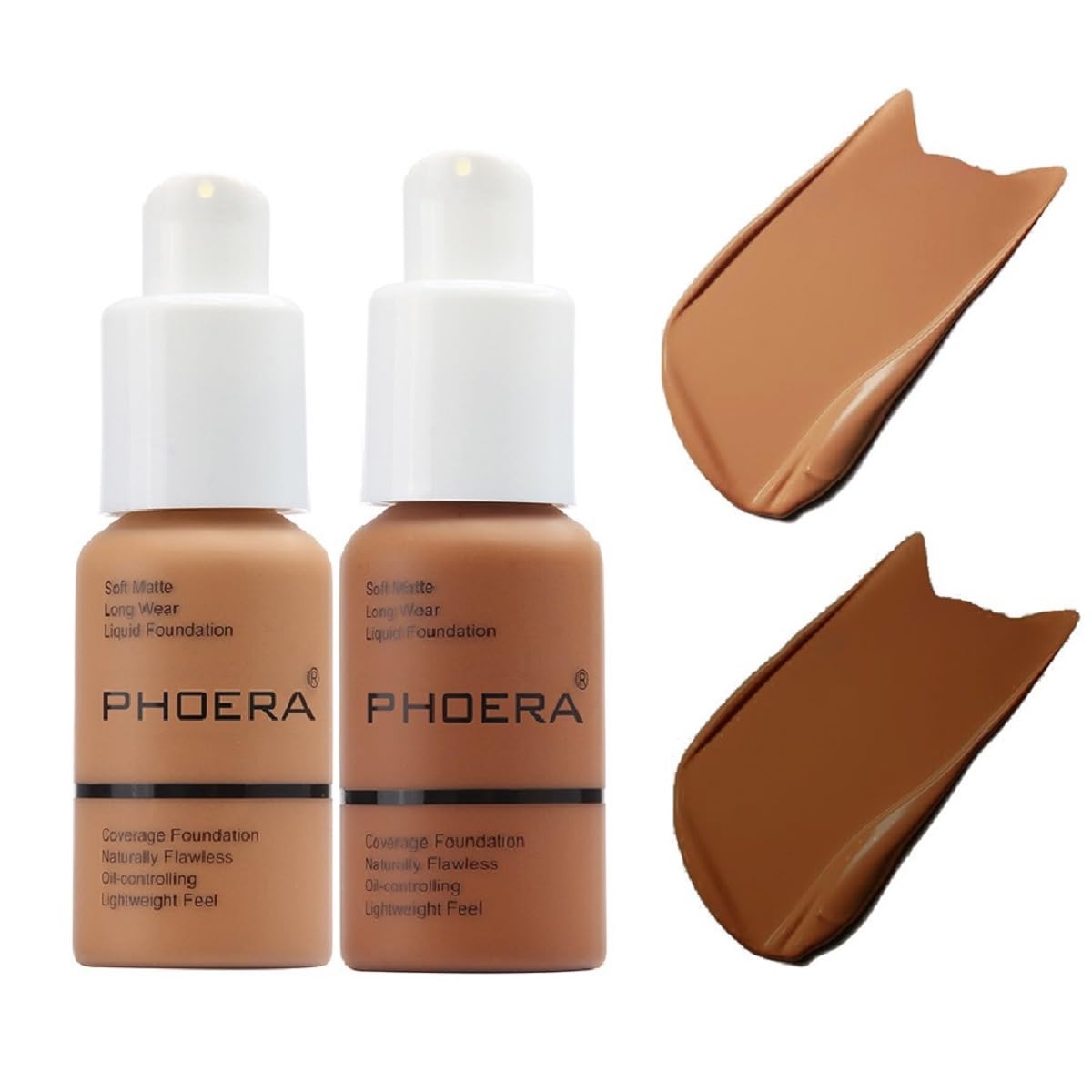 Meifen PHOERA Foundation 108 Tan bottle shows full-coverage soft matte look
