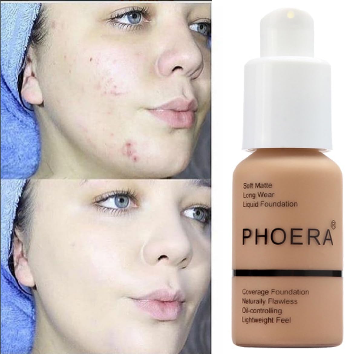 Contrôle huile longue durée Meifen PHOERA Foundation pour peau fraîche.