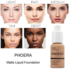 Meifen Porcelain foundation matte finish highlights long-lasting shine-free look.