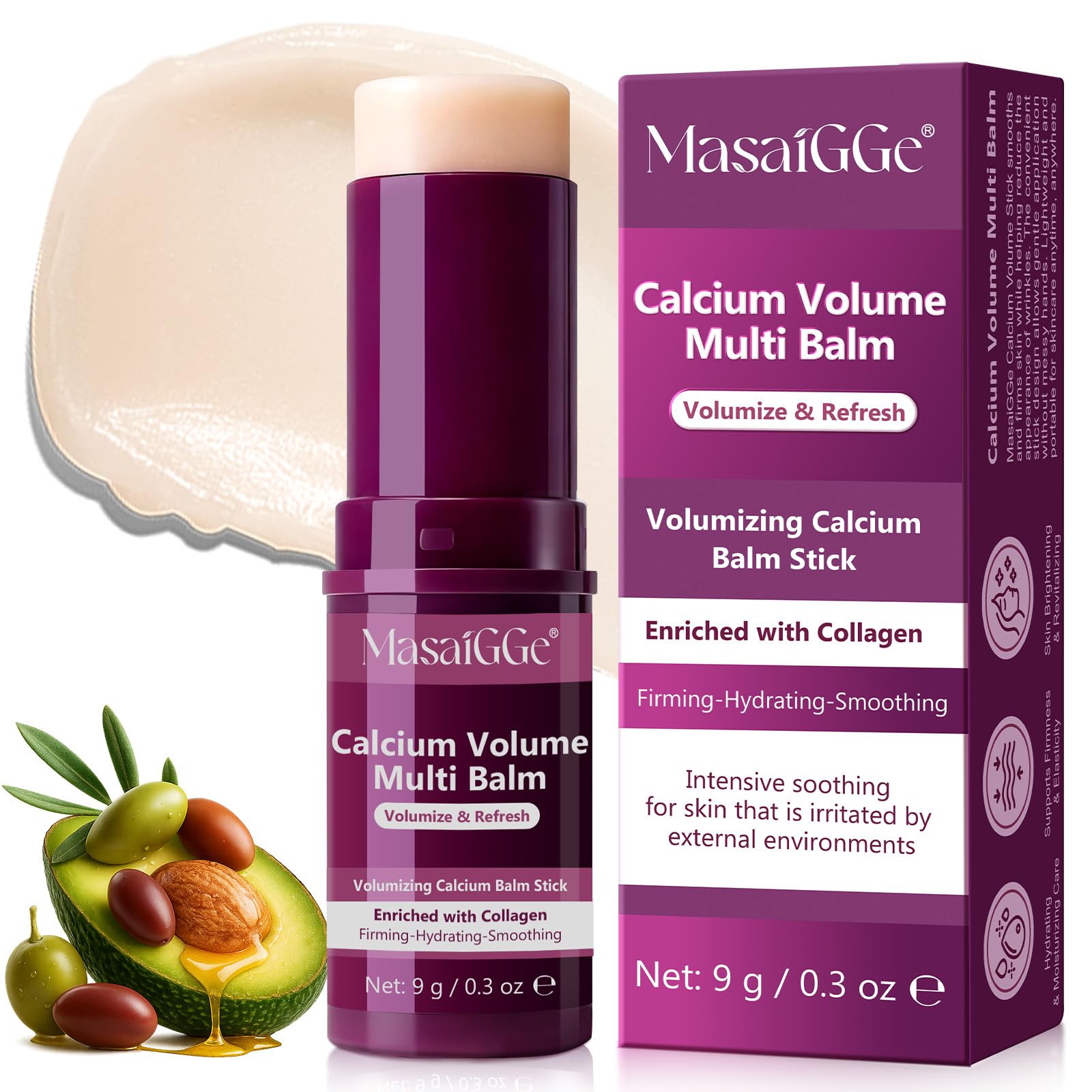 Meifenla Calcium Multi Balm Stick pour visage et yeux, hydratation et élasticité.