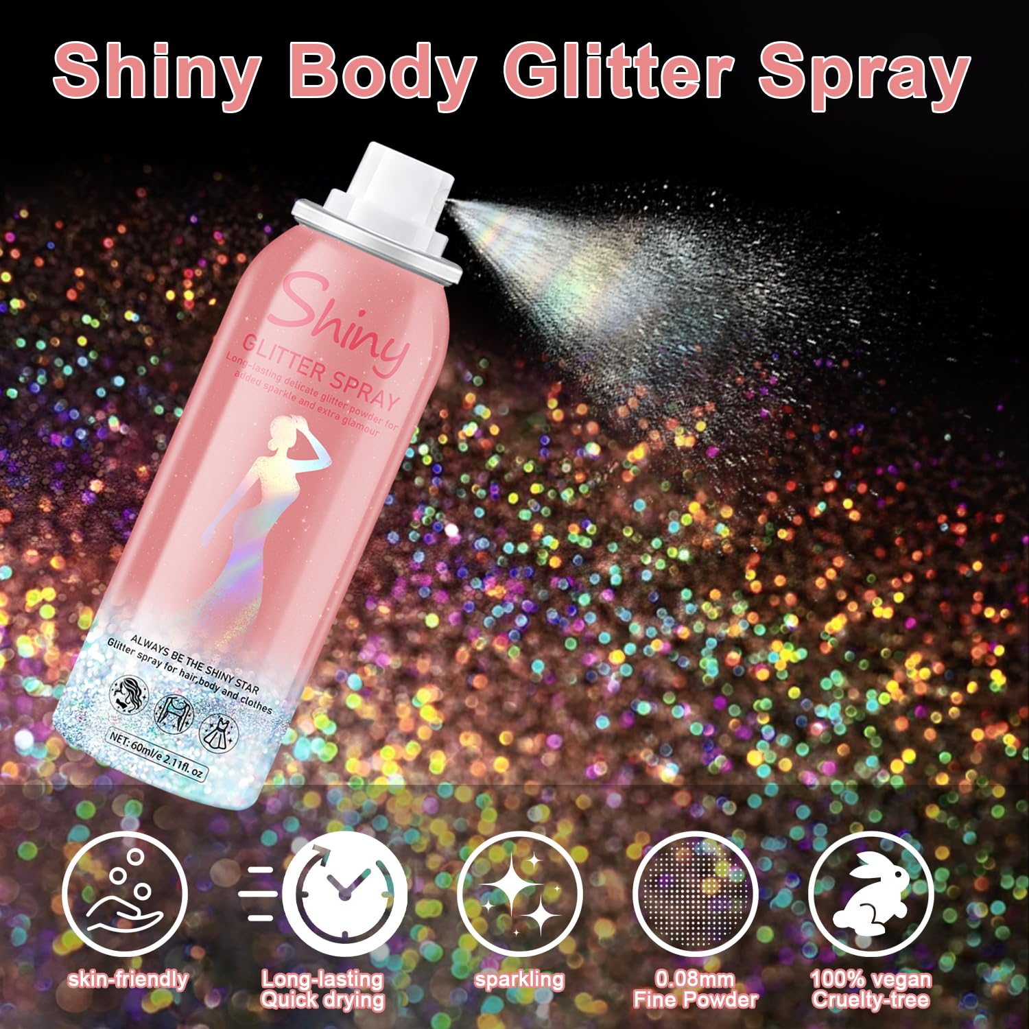 Meilury Poudre lumineuse holographique: fini scintillant sur la peau