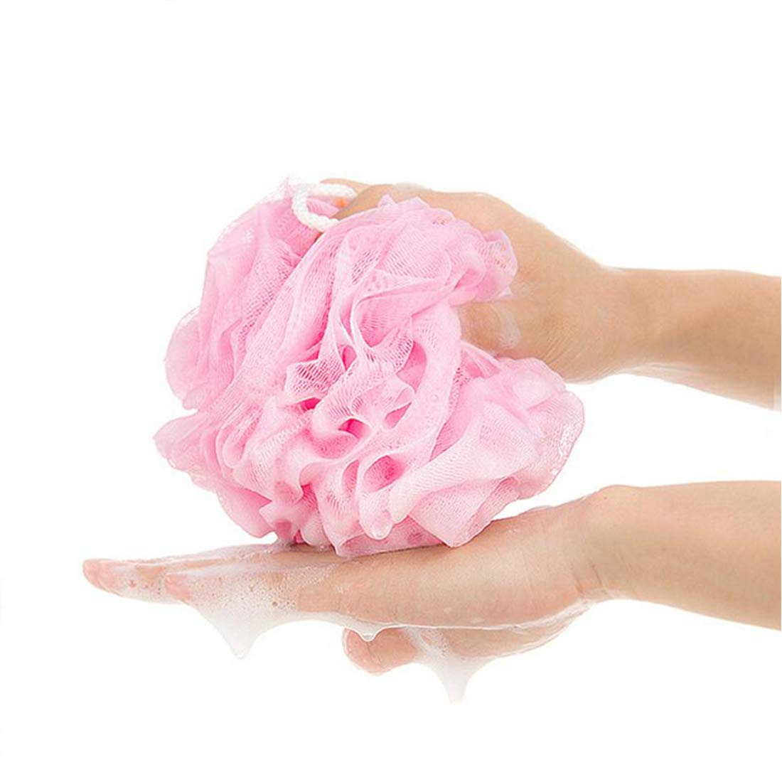 Meirrnyyu éponges douche en maille – texture douce qui glisse sur la peau sans agressivité.