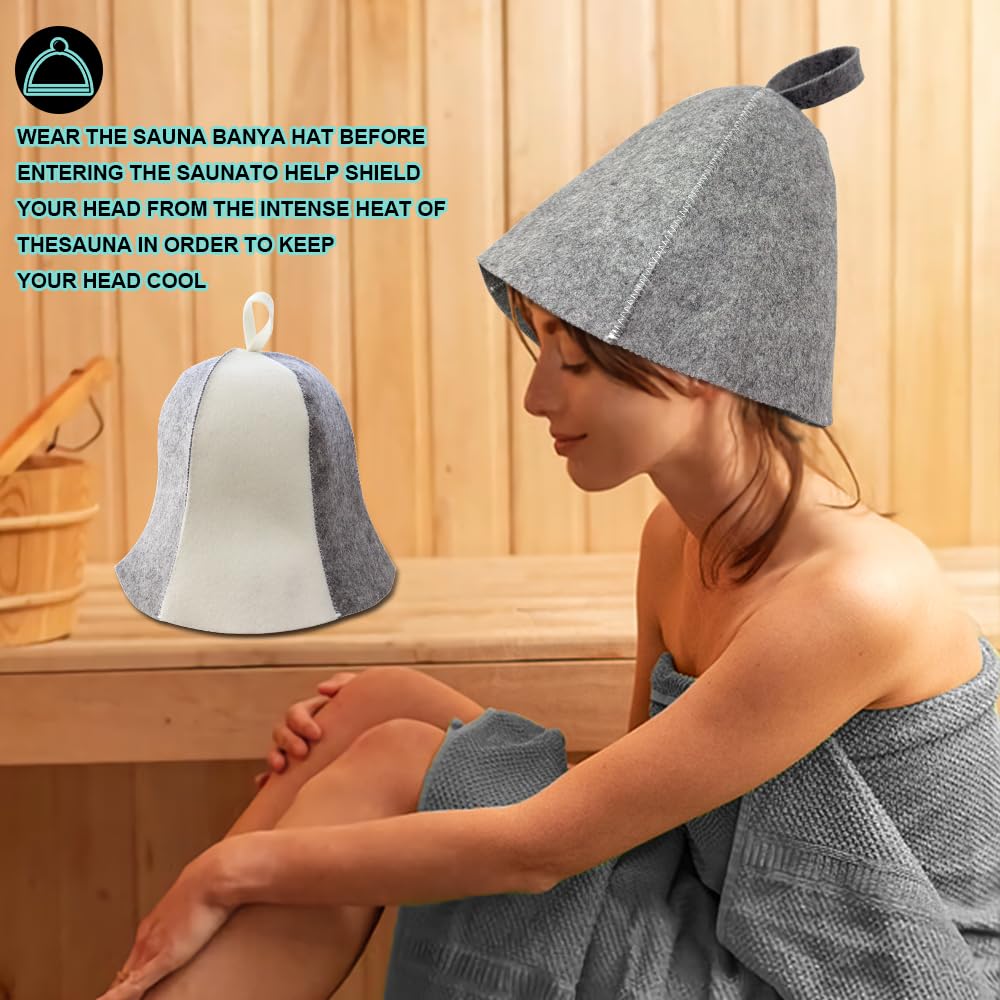 MEIYOUJU AM bonnet-sauna-laine-polie: transport pratique et rangement facile.