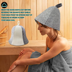 MEIYOUJU AM bonnet-sauna-laine-polie: transport pratique et rangement facile.
