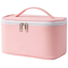 Meiyuuo grand sac maquillage rose clair avec ouverture facile pour voyage