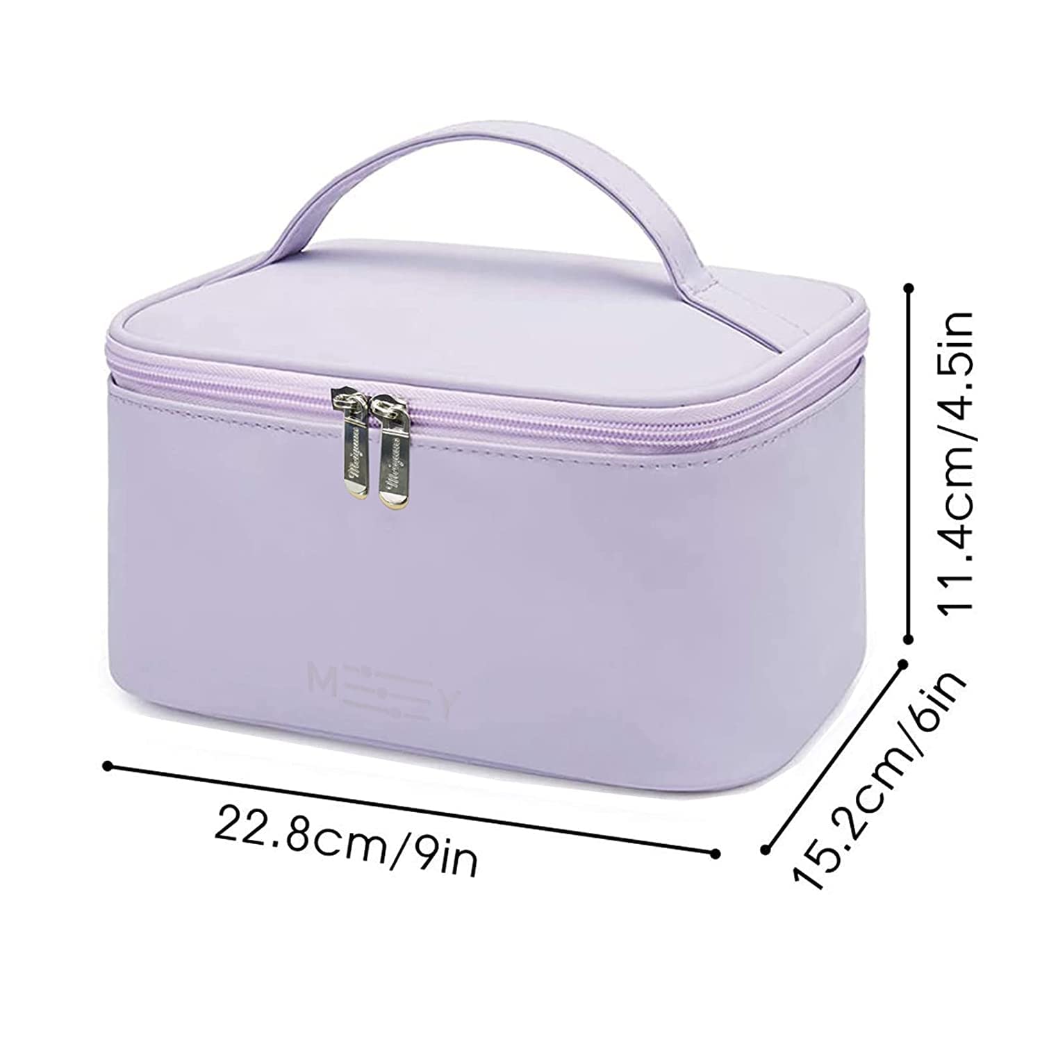 Meiyuuo sac maquillage lavande dimension 9x6x4,5 pouces — s’adapte à la plupart des bagages