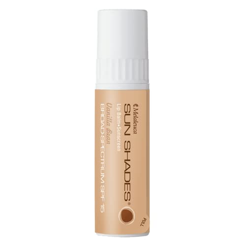 Melaleuca Baume Lèvres Vanille SPF15, hydratation légère et protection solaire.