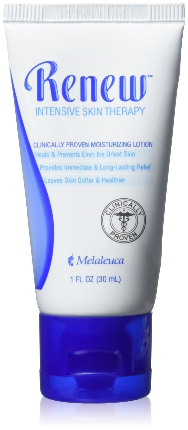 Melaleuca Renew, flacon-lotion voyage, hydratation rapide sans effet gras.