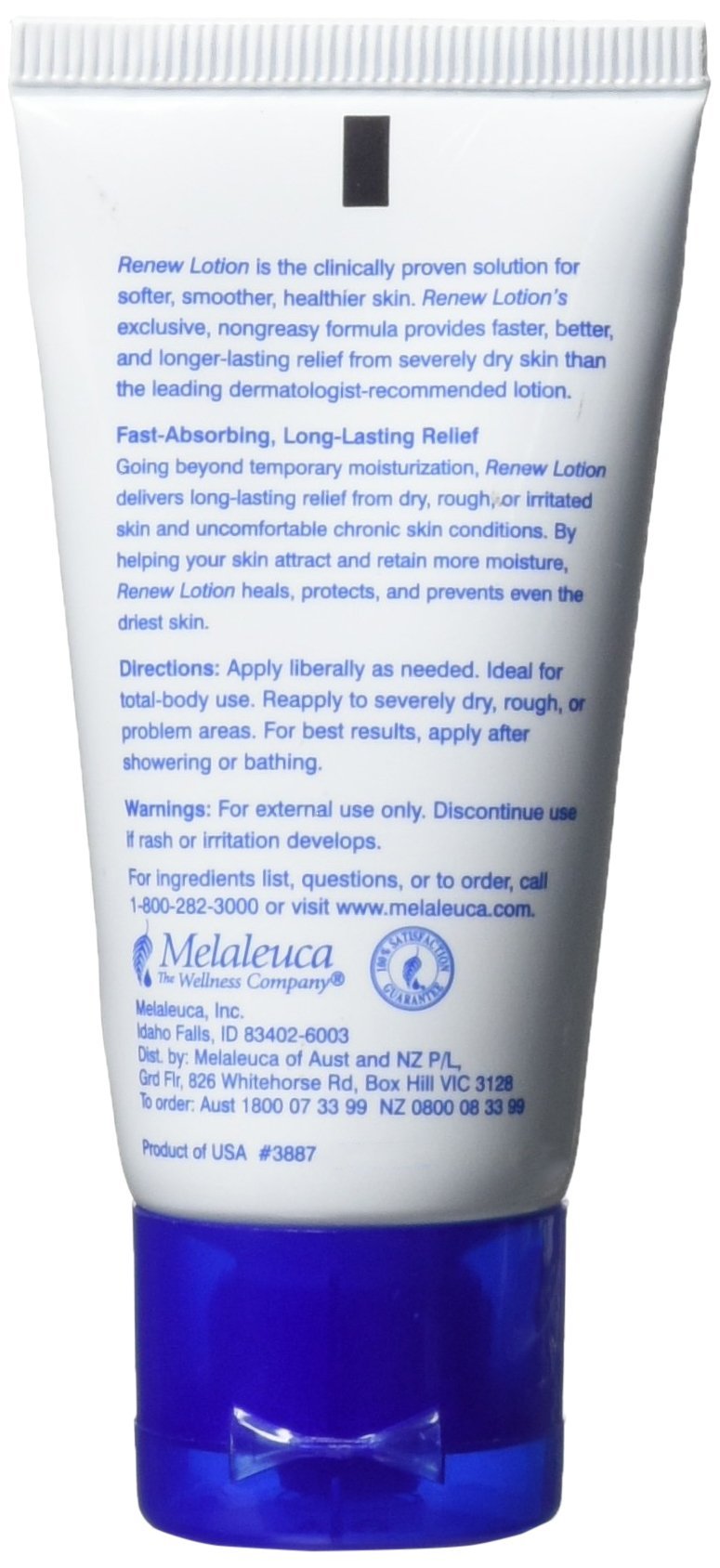 Melaleuca Renew, texture légère non grasse, usage quotidien pour peaux sèches.