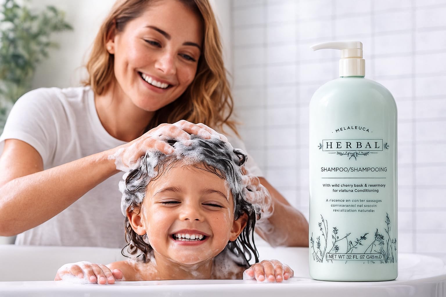 Melaleuca Herbal Shampoo, extraits botaniques, pour la brillance et le volume des cheveux.