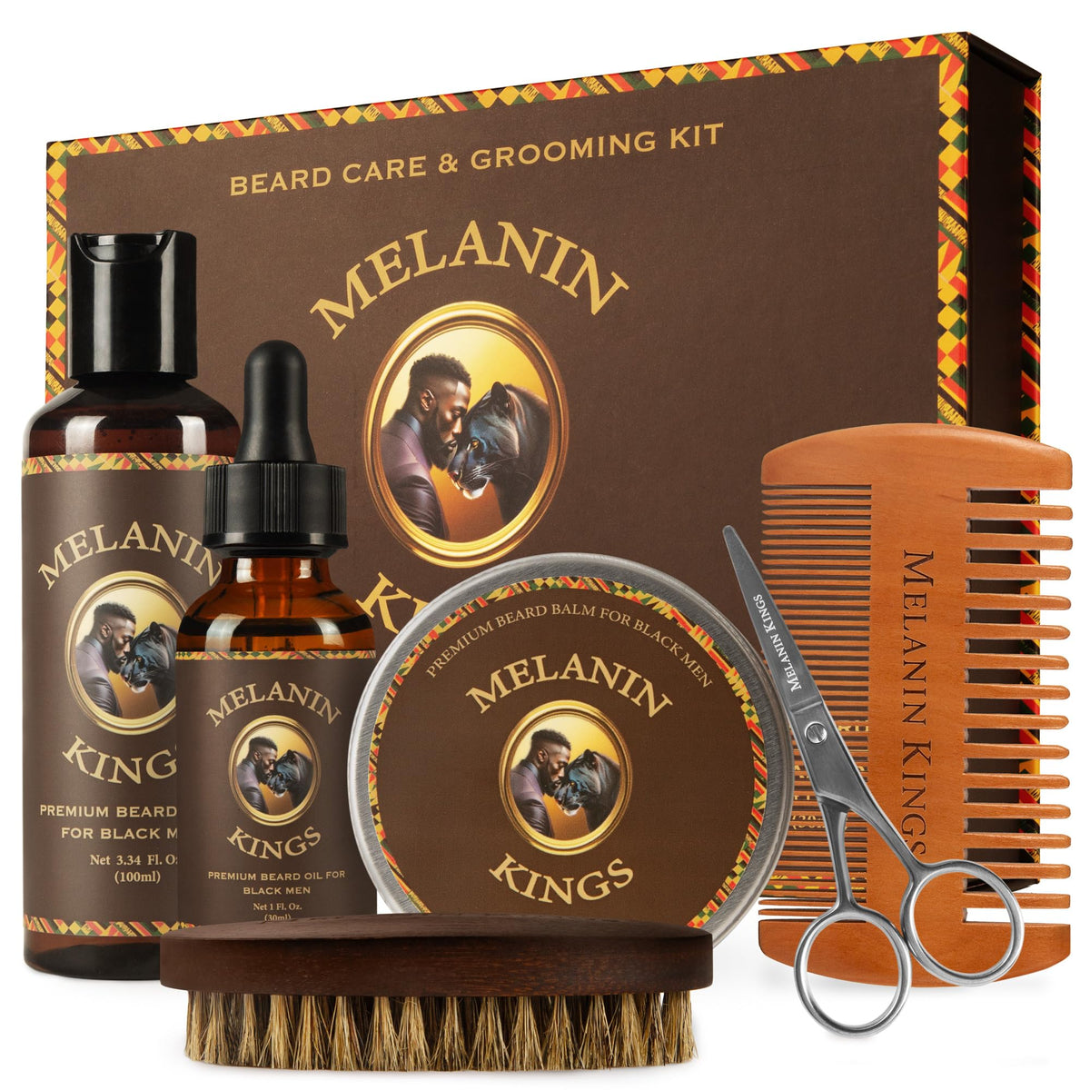 Shampoing barbe Melanin Kings – nettoyage en douceur et préparation peau et poil.