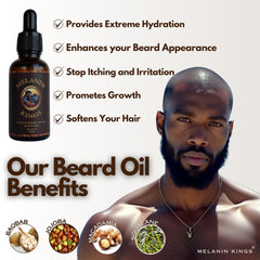 Peigne barbe en bois Melanin Kings – coiffage précis et réduction des frisottis.