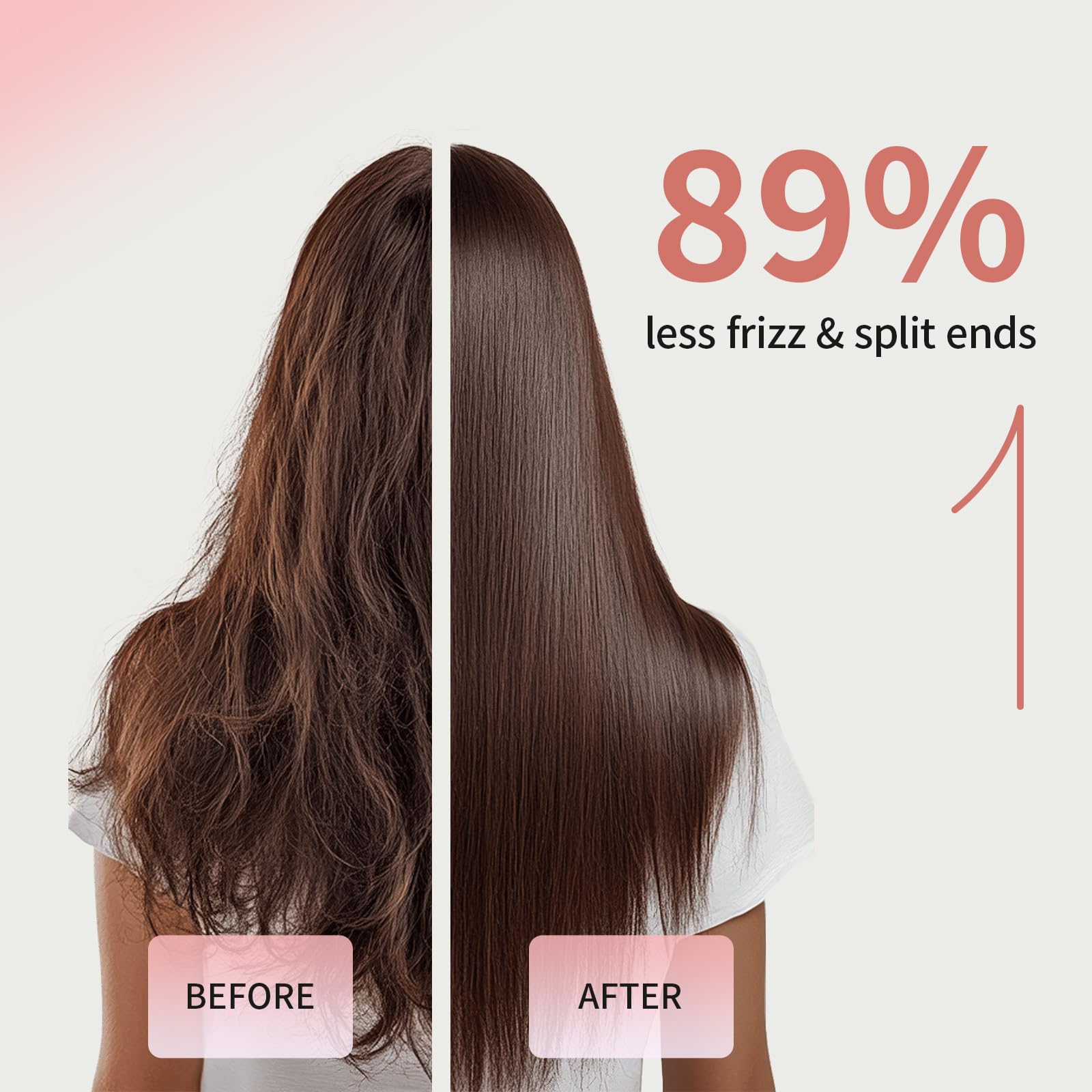 Démêlage des cheveux mouillés et secs avec la brosse MELBANG paddle, rose