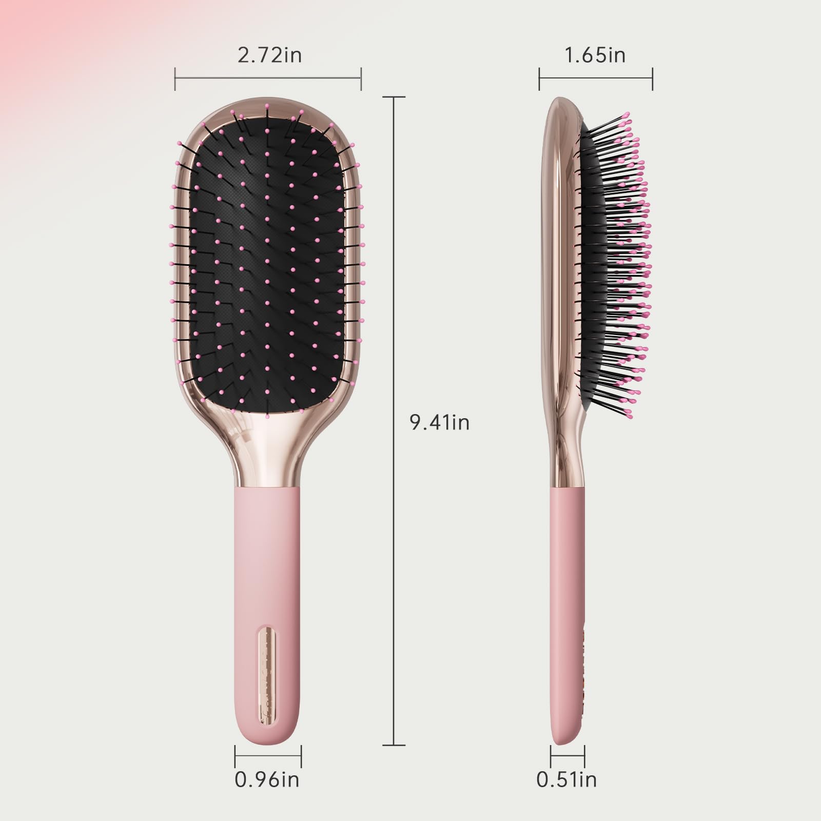 Routine quotidienne de démêlage avec la brosse MELBANG paddle, rose