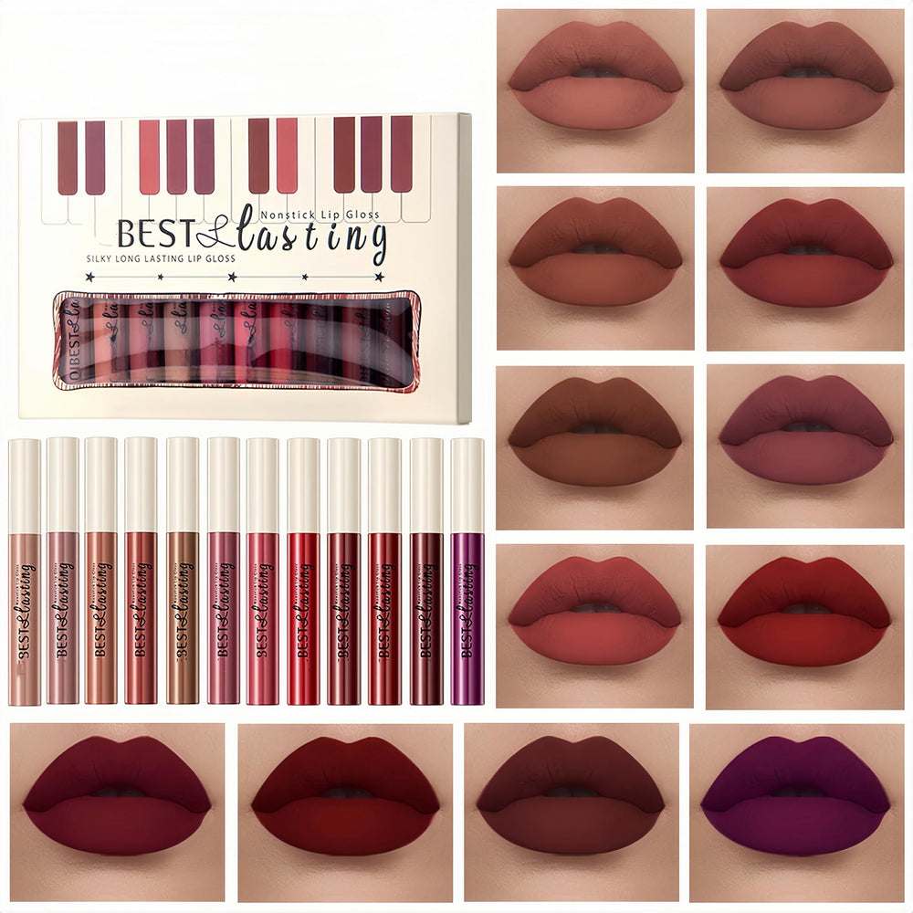 Melemando Ensemble 12 rouges mats – teintes variées et tenue longue durée.